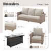 Captiva Designs Luxury Wicker Patio Conversation Fire Pit Set with Curved Armrests with Cushions - 2 of 4