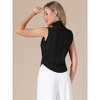 INSPIRE CHIC Women's Sleeveless Textured Business Casual Outfits Trendy Tank Top Mock Neck Shirts - 3 of 4