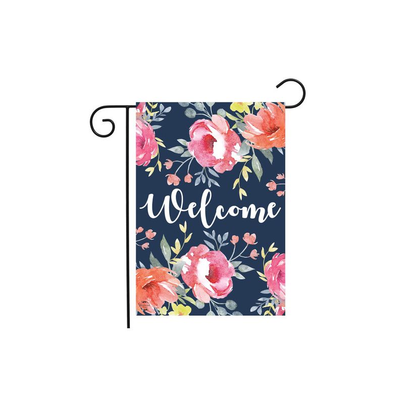 Watercolor Floral Spring Garden Flag Welcome Flowers 18" x 12.5" Briarwood Lane, 2 of 4