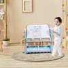 Costway 2 In 1 Kids Easel Desk Chair Set Book Rack Adjustable Art Painting  Board Blue : Target