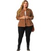 Agnes Orinda Women's Plus Size Corduroy Casual Winter Stand Collar Boyfriend Fashion Jackets - 3 of 4