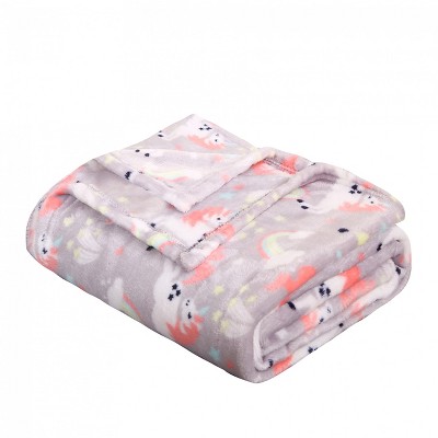 Ultra Soft Unicorn Print Fleece Throw Blanket 60"x50"