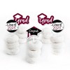 Big Dot of Happiness Maroon 2025 Graduation Party - Dessert Cupcake Toppers - Clear Treat Picks - Set of 24 - 2 of 4