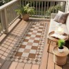 Checkerboard Rugs Easy Cleaning Easy Jute Floor Mats, Modern Geometric Indoor Outdoor Carpet, Non-Slip Foldable Accent Rug - 3 of 4