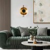 LNC Callitropsis 1-Lights 12.6" Modern Unique Integrated LED Round Wall Lights,Gold with Textured Glass - 4 of 4