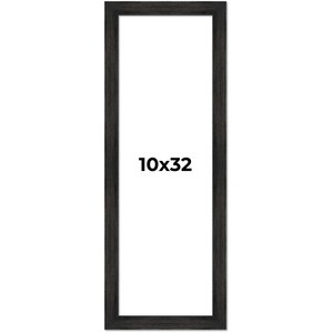 PosterPalooza | 10x32 Wide Barnwood Picture Frame, UV Acrylic, 6 Finishes - Grey, Brown, White, and Black - 1 of 4