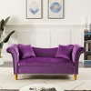 DOMETOUR 71 Inch Velvet Sofa with Storage for Living Room Bedroom, U Shape Backrest Couch with 2 Pillows - 4 of 4