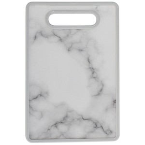 8" x 12"  Kitchen Cutting Board -Marble Designed Plastic, Nonslip, Easy-Grip Handle, Dishwasher Safe - 1 of 3