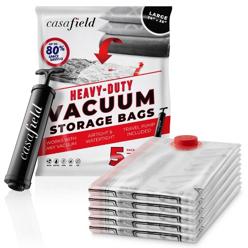 Spacesaver Premium *Jumbo* Vacuum Storage Bags. 80% More Storage! Hand-Pump for Travel! Double-Zip Seal and Triple Seal Turbo-Valve for Max Space
