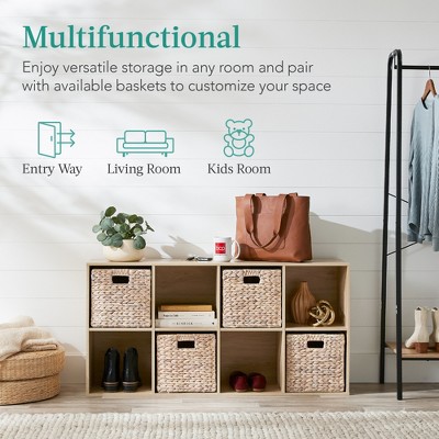 Light Oak 8-Cube Storage Organizer with Removable Panels