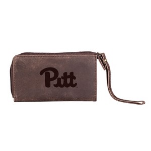 Evergreen NCAA Pitt Panthers Brown Leather Women's Wristlet Wallet Officially Licensed with Gift Box - 1 of 1