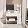 Gulches White Vanity Tables with Adjustable Mirror and Integrated Power Outlet - 2 of 4