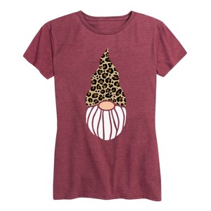 Women's - Instant Message - Leopard Print Gnome Short Sleeve Graphic T-Shirt - 1 of 4