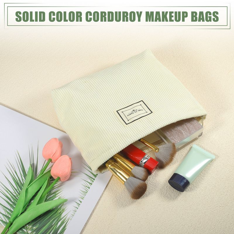Unique Bargains Corduroy Zipper Makeup Bags and Organizers 1 Pc, 2 of 7