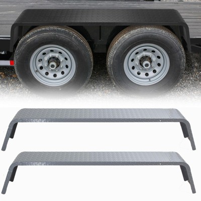 Trailer Fenders, 66" x 9.1" x 20" Steel Plate Tandem Axle Trailer Fenders, Heavy Duty Tandem Round Trailer Fenders,2PCS