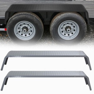 Trailer Fenders, 66" x 9.1" x 20" Steel Plate Tandem Axle Trailer Fenders, Heavy Duty Tandem Round Trailer Fenders,2PCS - 1 of 4