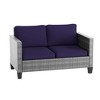 Sonkuki Patio Loveseat Sofa, All-Weather PE Rattan Wicker Set Small Patio Conversation Couch with Cushion - 2 of 4