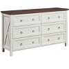 Gulches Farmhouse 6-Drawer Wooden Dresser - Rustic Wide Chest, Barn Door Style, 54"W?¨¢15.75"D?¨¢31.25"H - 3 of 4