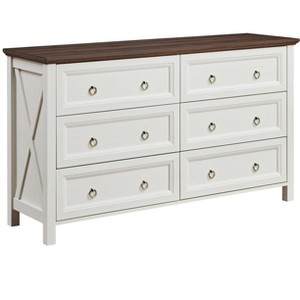 CAVINAS Dresser with 6 Drawer for Bedroom,Wood Rustic Dressers & Chest of Drawers for Living Room,Entryway - 1 of 4