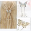 Unique Bargains Women's Metal Butterfly Tassel Hair Clips and Pins Gold Tone 2 Pcs - 3 of 4