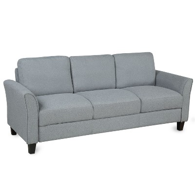 NicBex 76 Inch Morden Linen 3-Seater Sofa Couch with Wood Legs for Living Room,Office,Apartment