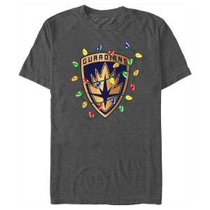 Men's Guardians of the Galaxy Holiday Special Christmas Lights Badge T-Shirt - 1 of 4
