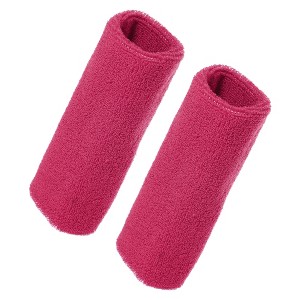Unique Bargains Sweat Absorbing Cotton Yarn Latex Wrist Sweatbands Wrist Band 3.15"x5.91" 1 Pair - 1 of 4