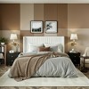 Velvet Upholstered Bed with Wingback Headboard, No Box Spring Needed - 3 of 4