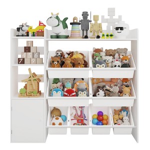 GustoWave 43.5 in Kids Toy Organizers and Storage Box with 8 Bins 4-Tier Children Toy Storage, Kid Storage Bookshelf - 1 of 4