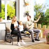 3-Person Outdoor Patio Glider Bench, Porch Glider Swing with 3 Seats, Breathable Mesh Fabric, Metal Frame - 2 of 4