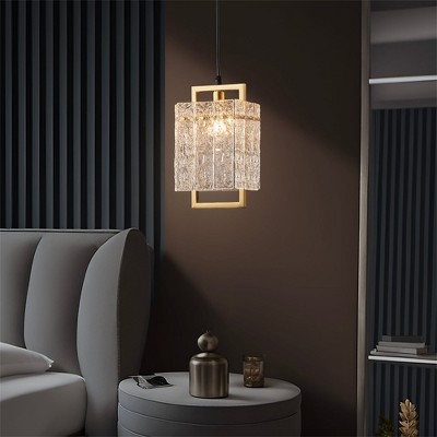 Siljoy Square Frame Cracked Glass Lampshade Pendant Light