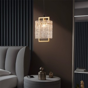 Siljoy Square Frame Cracked Glass Lampshade Pendant Light - 1 of 4