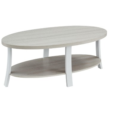 NicBex Modern 48" Oval Coffee Table with Open Storage Shelf for Living Room and Office