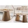39.4-70.9" Extendable Oval Dining Table with Slatted Double Pedestal,Modern Space-Saving Table for 6-8 Person-Baofuwish - 2 of 4