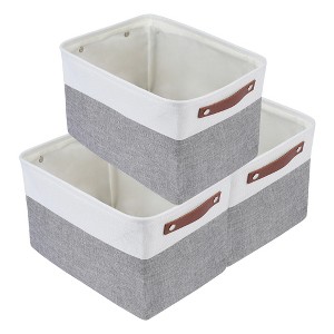 REGALWOVEN Cotton Collapsible Lightweight Sturdy Storage Bin 15*11*9.4in 3 Pcs - 1 of 4