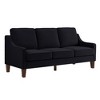 Modern Loveseat sofa for Living Room, Upholstered Velvet Small Couch with Wooden Legs for Livingroom Bedroom - 3 of 4