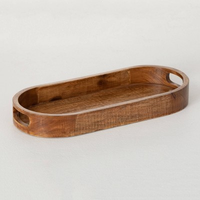 Sullivans 18" Oval Wooden Serving Tray