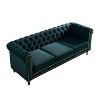 NicBex 84.65 Inch Modular Sectional Sofa Couch with Tufted Backrest Mid-Century 3-Seater Sofa with Gold Ribbon Decoration for Living Room - 2 of 4