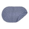 Design Imports Stonewash Blue Large Oval Crochet Bath Mat - 2 of 4