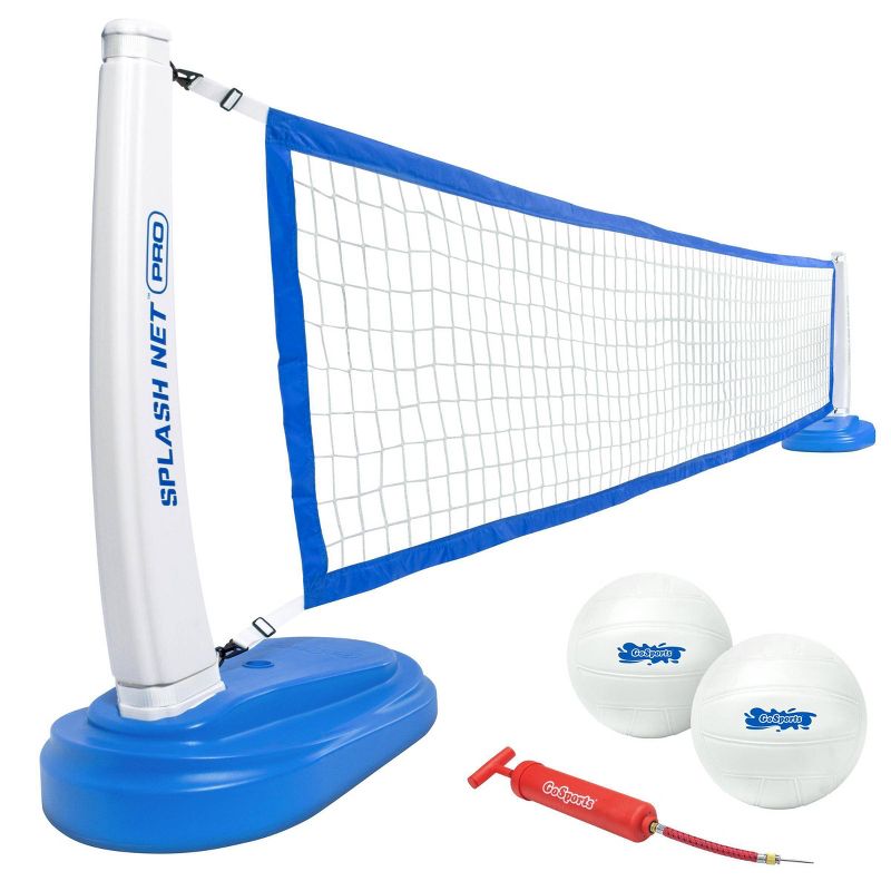 GoSports Splash Net PRO Pool Volleyball Net with 2 Water Volleyballs and Pump - Blue, 1 of 9