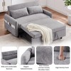 LOVMOR 55.1" Pull Out Sleep Sofa Bed Loveseats Sofa Couch with Adjsutable Backrest, Storage Pockets, 2 Soft Pillows, USB Ports - 3 of 4