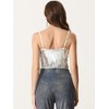 INSPIRE CHIC Women's Spaghetti Strap Club Party Crop Tank Sequin Tops - 3 of 4