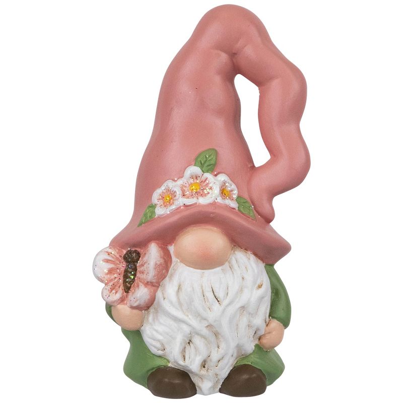Northlight Spring Flowers Gnome Figurine - 7" - Pink and Green, 1 of 6