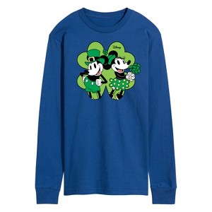 Men's - Disney - Mickey Minnie Shamrock Long Sleeve Graphic T-Shirt - 1 of 4