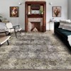 Machine Washable Area Rug Vintage Floral Non Slip Rug Foldable Stain Resistant Rugs Distressed Low Pile Indoor Carpet for Bedroom Living Room - 2 of 4