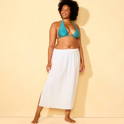 Shade & Shore Women's Gauze Cover Up Skirt - Shade & Shore™ White XL — фото 4