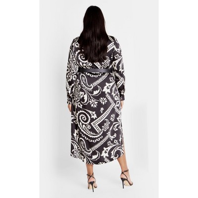 Women's Plus Size Sienna Print Dress - black | CITY CHIC