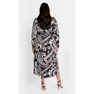 Women's Plus Size Sienna Print Dress - black | CITY CHIC - 1 of 4
