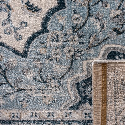Elysian Fields Light Blue Floral Synthetic Area Rug 59"x84"