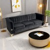 NicBex Couches for Living Room 83" Sofa Velvet Upholstered 3-Seat Couch Soft Sponges Modern Designs Sofa with Gold Legs for Apartment - 4 of 4